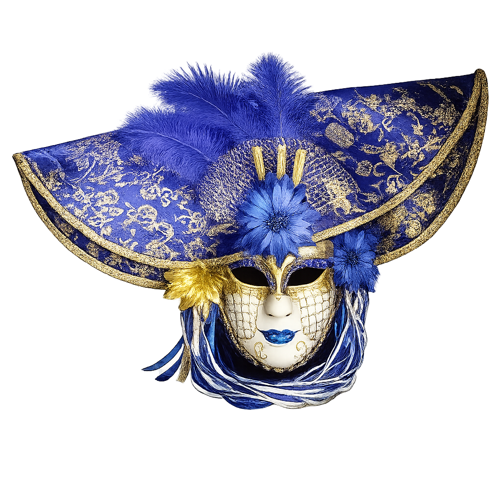 Maske med bred hattform