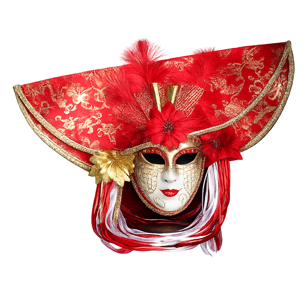 Maske med bred hattform