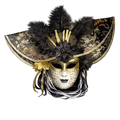 Maske med bred hattform