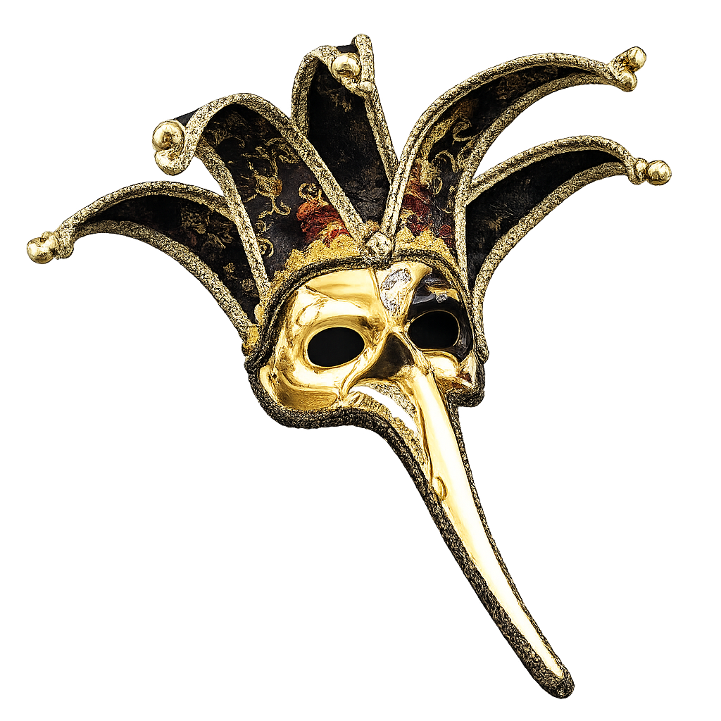 Narrmaske med lang nese