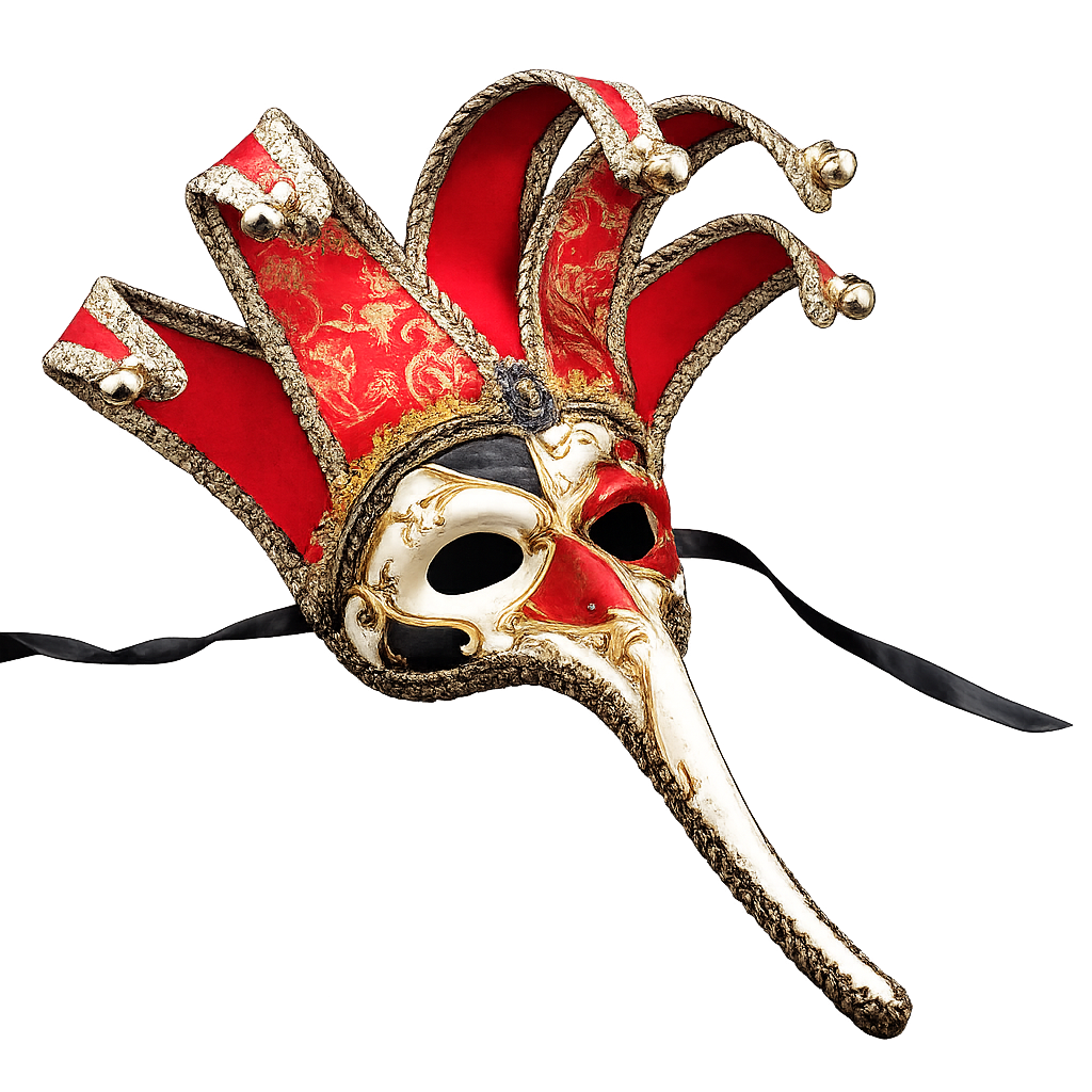 Narrmaske med lang nese