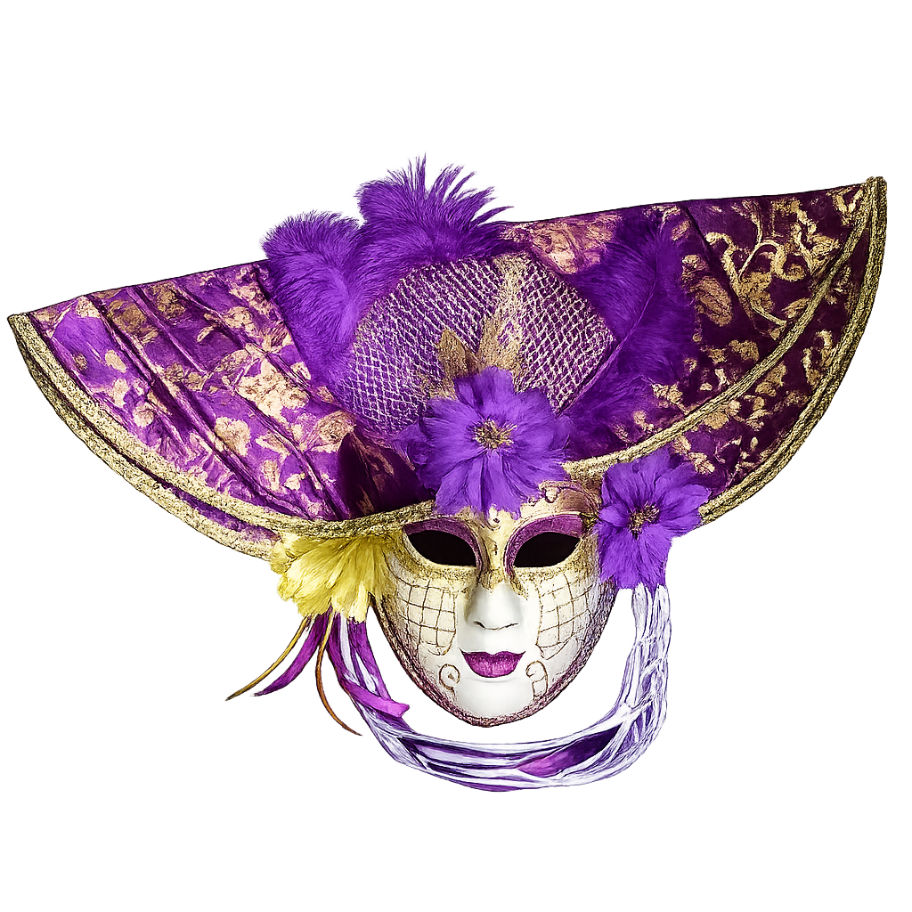 Maske med bred hattform